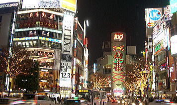 渋谷109前のクリスマスシーズン夜景